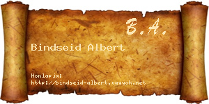 Bindseid Albert névjegykártya